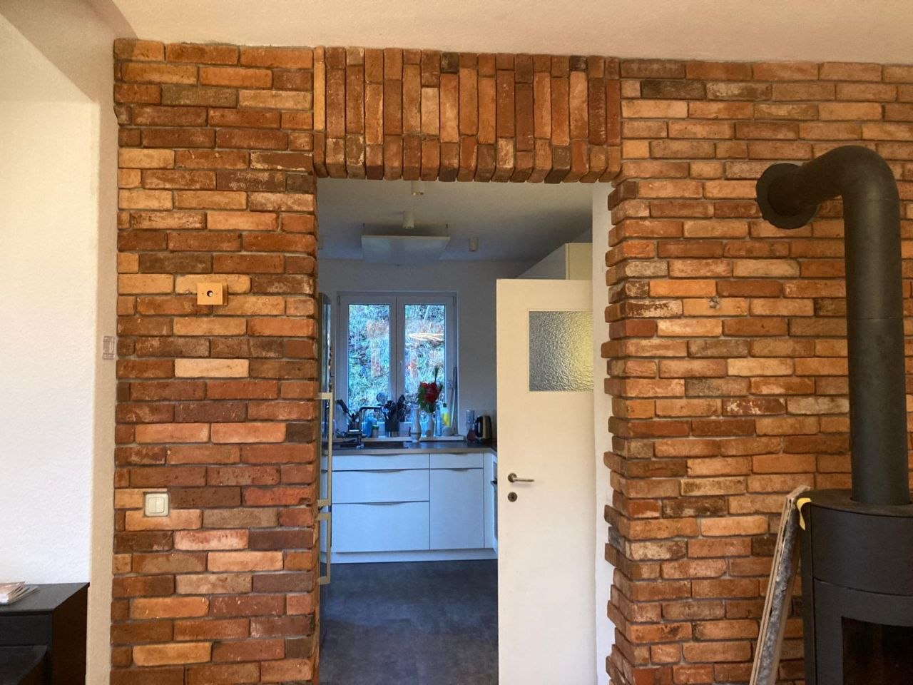 Klinkerwand mit Altziegeln